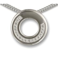 Sterling Silver Round Crystal Ring Pendant 