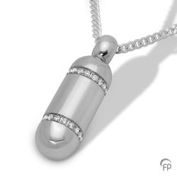 Sterling Silver Crystal Chip Cylinder Pendant