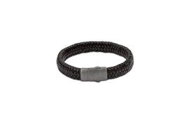 Embrace Bracelet (Black Wide Band with Textured Clasp)