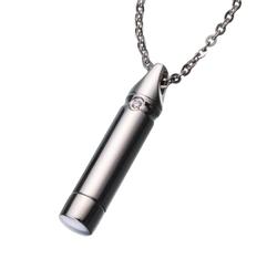 Titanium Cylinder with Crystal Chip Pendant