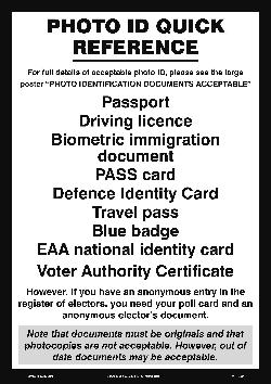 Sign - Photo ID quick reference guide
