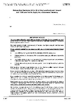 The regulatory reform (business tenancies) (England and Wales) order 2003 - notice that sections 24-28 are not to apply