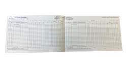 Annual receipts and payments book with blank column headings.