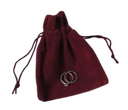 Suedette Jewellery Pouch in Burgundy (Small)