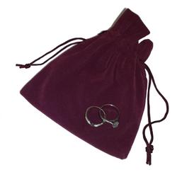 Large Suedette Jewellery Pouch - Burgundy