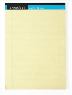 Cambridge A4 Legal Pads (Yellow)