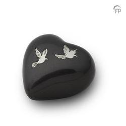 Keepsake Heart (Grey with Silver Birds) 