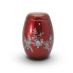 Glass Fibre Urn (Burgundy with Bird Design)