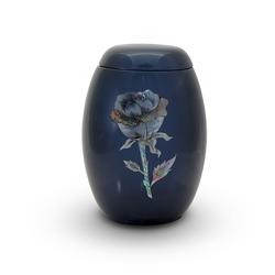 Glass Fibre Urn (Blue with Rose Design)