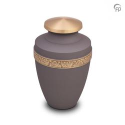 Brass Urn (Dark Grey  with Gold Engraved Band) 