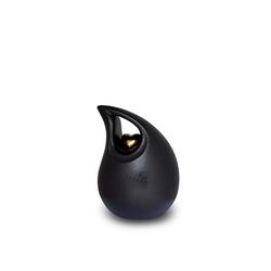 Small Ceramic Urn (Black with Gold Heart Motif)