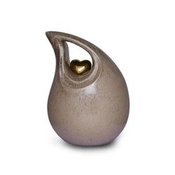 Ceramic Urn (Neutral with Gold Heart Motif)