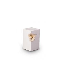Medium Ceramic Urn (White with Gold Recessed Heart Motif)