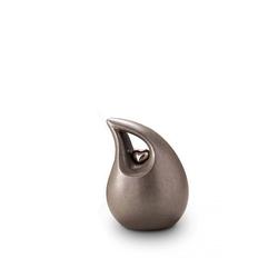 Small Ceramic Urn (Neutral with Silver Heart Motif)