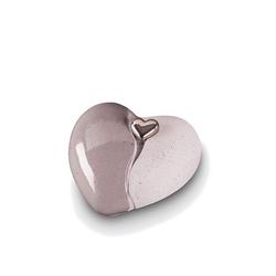 Ceramic Heart Urn (Grey with Silver Heart Motif)