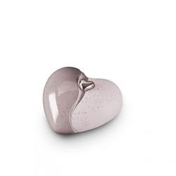 Small Ceramic Heart Urn (Grey with Silver Heart Motif)