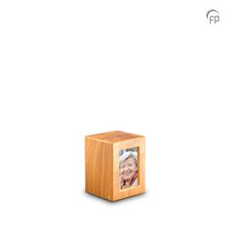 Small MDF Urn With Photo Insert (Light Wood Effect)