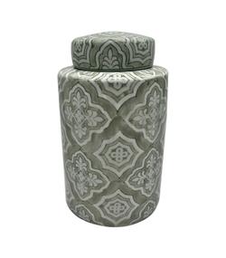 Ceramic Patterned Urn (Sage) - Adult