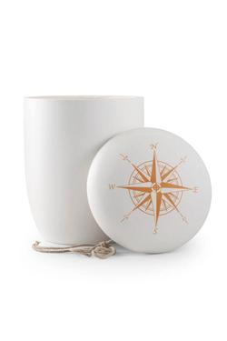 Biodegradable Urn (White with Compass Lid)