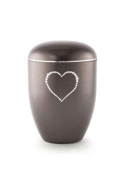 Arboform Swarovski Heart Urn (Chocolate)