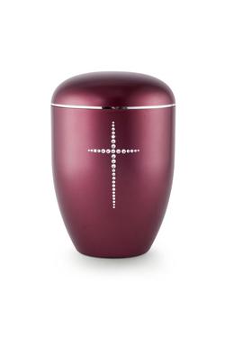 Arboform Swarovski Cross Urn (Burgundy)