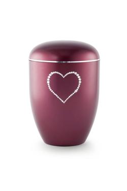 Arboform  Crystal Heart Urn (Burgundy)