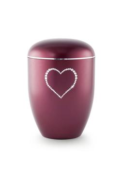 Arboform Swarovski Heart Urn (Burgundy)