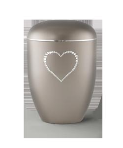 Arboform Crystal  Heart Urn (Mink)