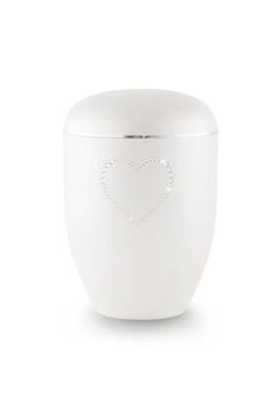 Arboform Swarovski Heart Urn (White)