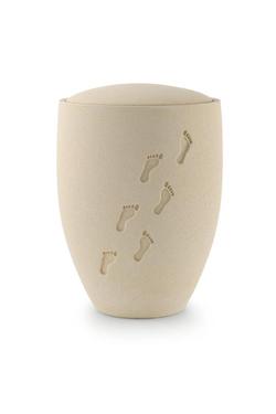 Biodegradable Urn (Sandy Texture with Embossed Footprints) Suitable for Sea Burial