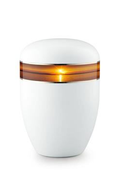 Arboform Urn (White with Sunset Border)