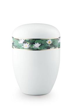 Arboform Urn (White with Water Lily Border)