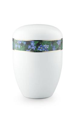 Arboform Urn (White with Forget Me Not Border)