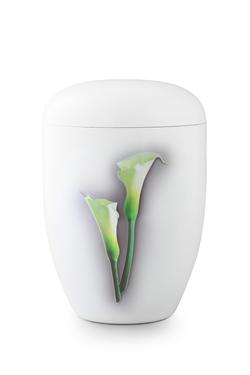 Arboform Urn (White with Lilies Design)