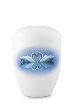 Arboform Urn (white with swans motif)