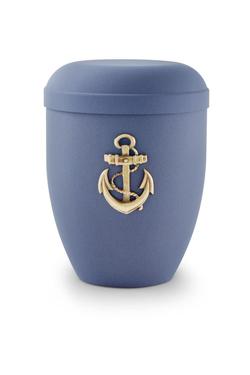 Arboform Urn (Dark Blue with Gold Anchor Motif)
