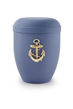 Arboform Urn (Dark Blue with Gold Anchor Motif)