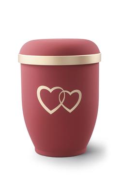 Arboform Urn (Red with Gold Heart Design)