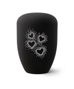 Arboform Crystal Hearts Urn (Black) - XL Adult