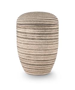 Arboform Urn. Pierre Addition, Pale Green, Grooved surface in stone finish.