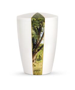 Arboform Urn - Natura Edition - White with Woodland Segment