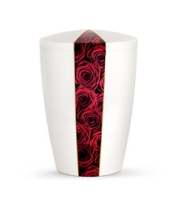 Arboform Urn - Flora Edition - White with Red Rose Segment