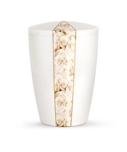 Arboform Urn - Flora Edition - White with White Rose Segment