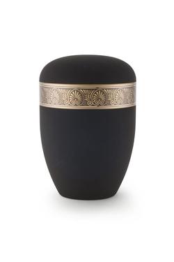 Arboform Urn (Black with Bronze Fan Border)