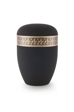 Arboform Urn (Black with Bronze Fleur de Lys Border)