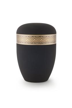 Arboform Urn (Black with Bronze Spiral Border)