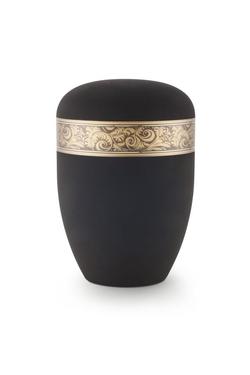 Arboform Urn (Black with Bronze Decorative Border)