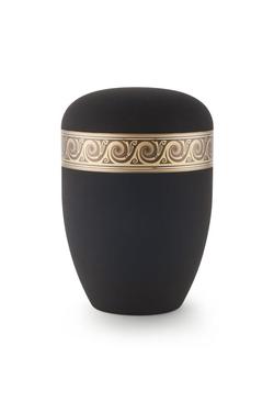 Arboform Urn (Black with Bronze Wave Border)