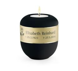 Candleholder Keepsake - Black with Personalised Border