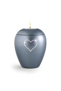 Swarovski Candle Holder Keepsake (Steel Grey)